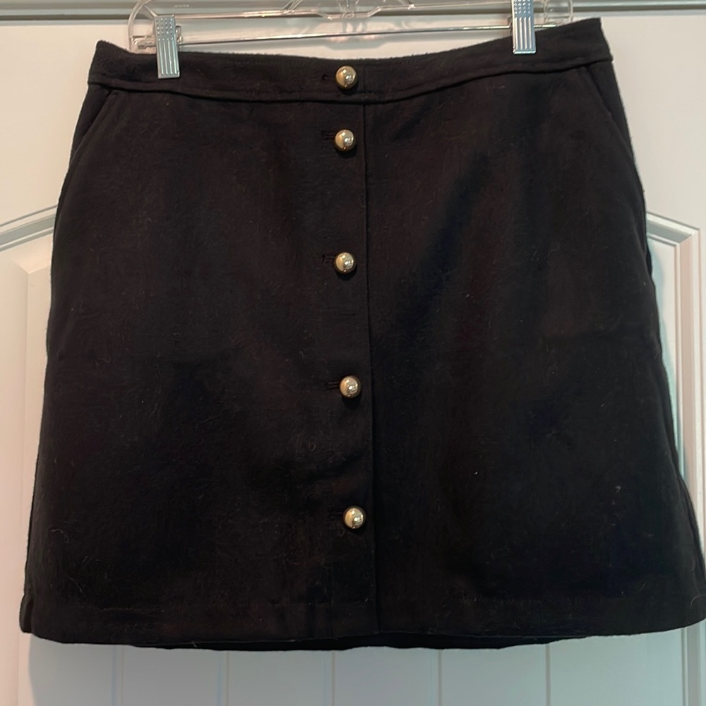 Loft black wool skirt
